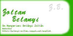 zoltan belanyi business card